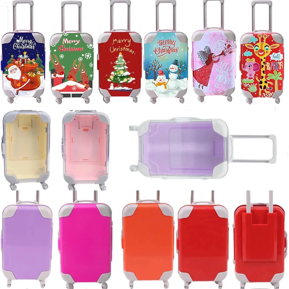 

Large Capacity Doll Accessories Clothes Jewelry Luggage Suitcase Mini Plastic Toiletries Computer 18 Inch American Doll Girl Toy