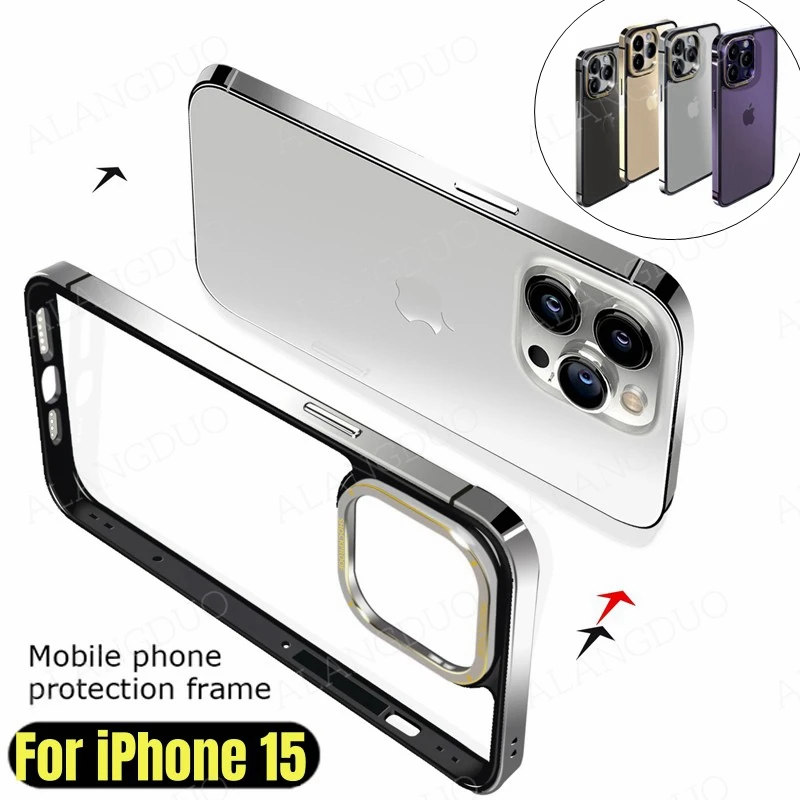 

Чехол для телефона с металлической рамкой для iPhone 15 14 Pro Max 15Plus 15Pro Max 15 pro max