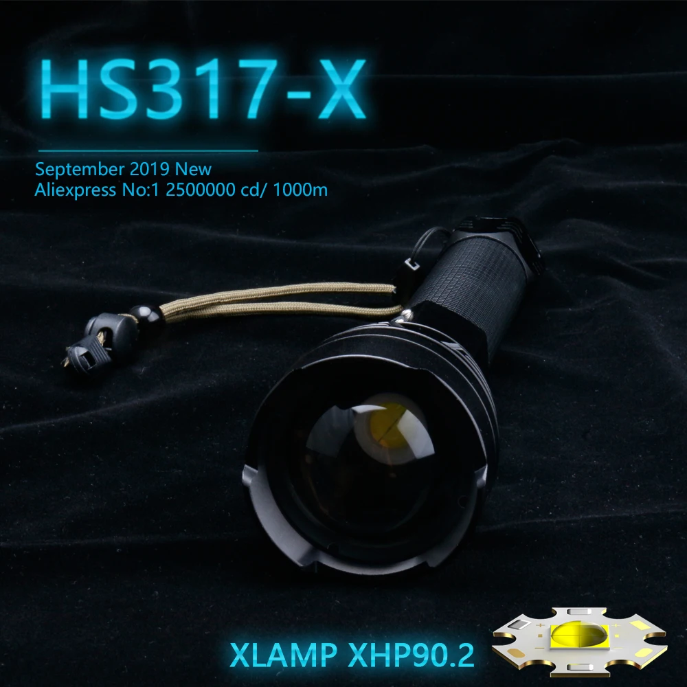 250000cd 1000m XHP90.2 가장 강력한 led 손전등, usb 줌 전술 토치 xhp50 18650 또는 26650 충전식 배터리 핸드 라이트