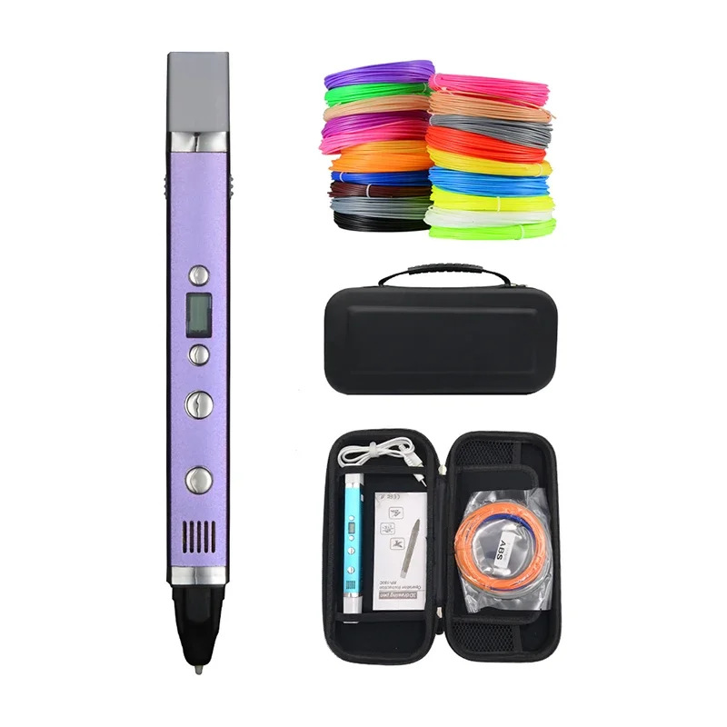 LED Screen 3D Pen ABS/PLA/PCL 1.75mm Filament USB Charging 3D Printing Pen Creative Toy Gift For Kids Design