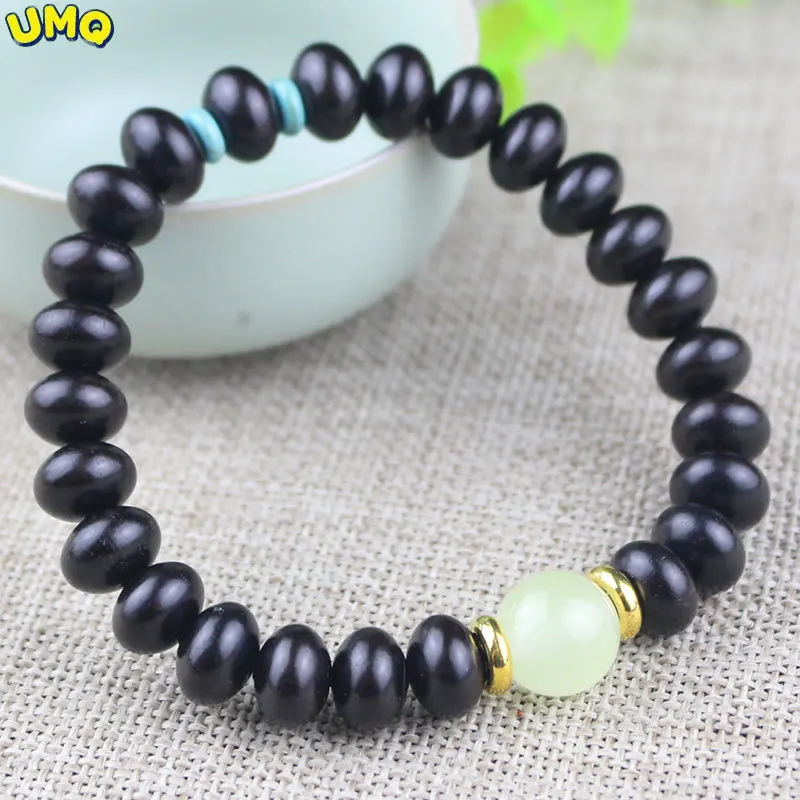 

Creative Ebony Bracelet Personality Abacus Beads Purple Light Ebony Black Yellow Night Pearl Men and Women's Hand Jewelry Amulet