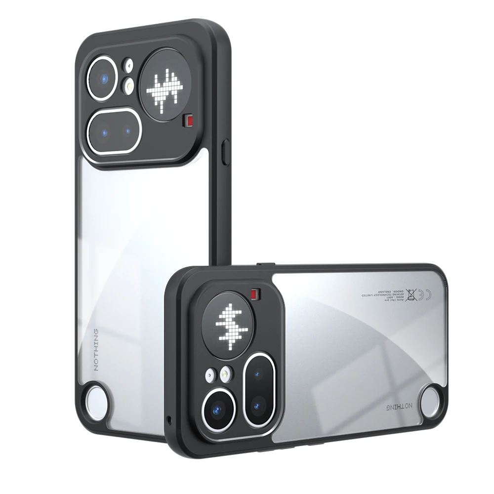 Magnetic 360° Rotating Stand Shockproof Transparent Case with Frosted Acrylic Finish