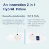 Hybrid Shredded Memory Foam Pillows King Size Set of 2 Adjustable Loft Fluffy Down Alternative Removable Cover Soft Breathable 3