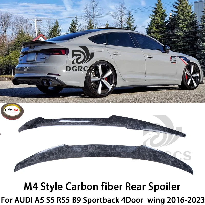 

For AUDI A5 S5 RS5 B9 Sportback 4Door M4 Style Rear Spoiler Trunk wing 2016-2023 Forged carbon Carbon fiber Honeycomb FRP