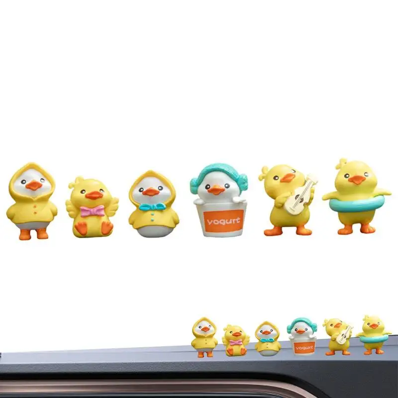 

Small Ducks For Car 6PCS Cute Multi-shaped Tiny Ducks Small Car Ducks Mini Toys For Car Decor Dollhouse Ornament & School