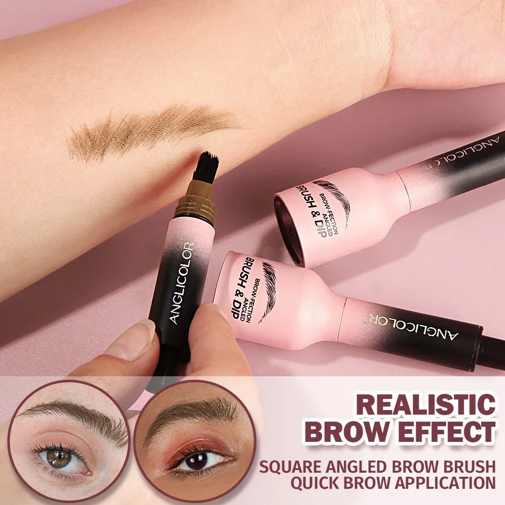 Wild Eyebrow Pencil Square Angled Brush Velvet 3D Brow Dye Cream Hairline Anti-smudge Waterproof Multifunction Eyebrow Tint Pen 3