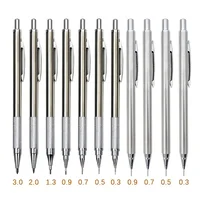 2pcs/lot 0.5 0.7 0.9 2.0mm Drawing Pencil Set 2B Art Sketch Writing Metal Mechanical Pencil Stainless Steel and Copper Material 2