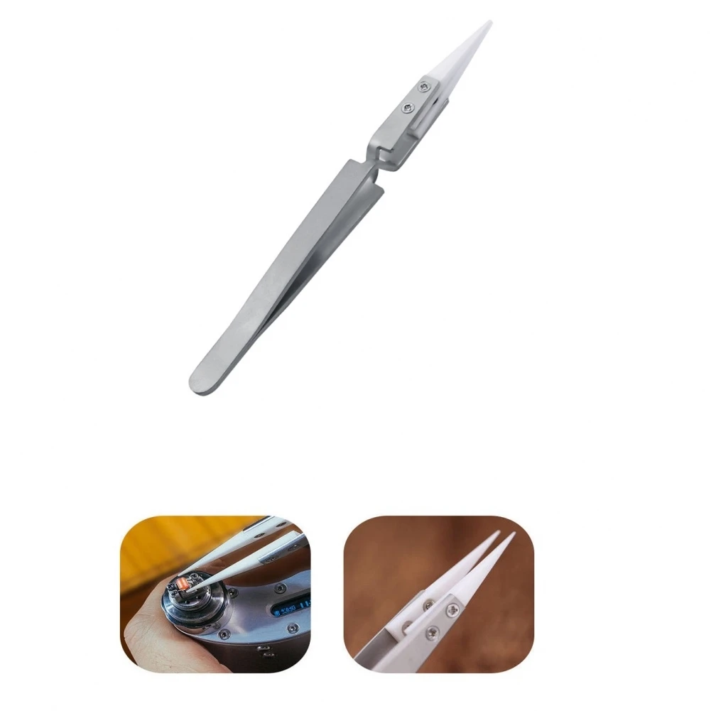 

Precision Reverse Straight Tip Heat Resistant Ceramic Tweezer for Electronics Soldering Tool, Non Conductive Straight