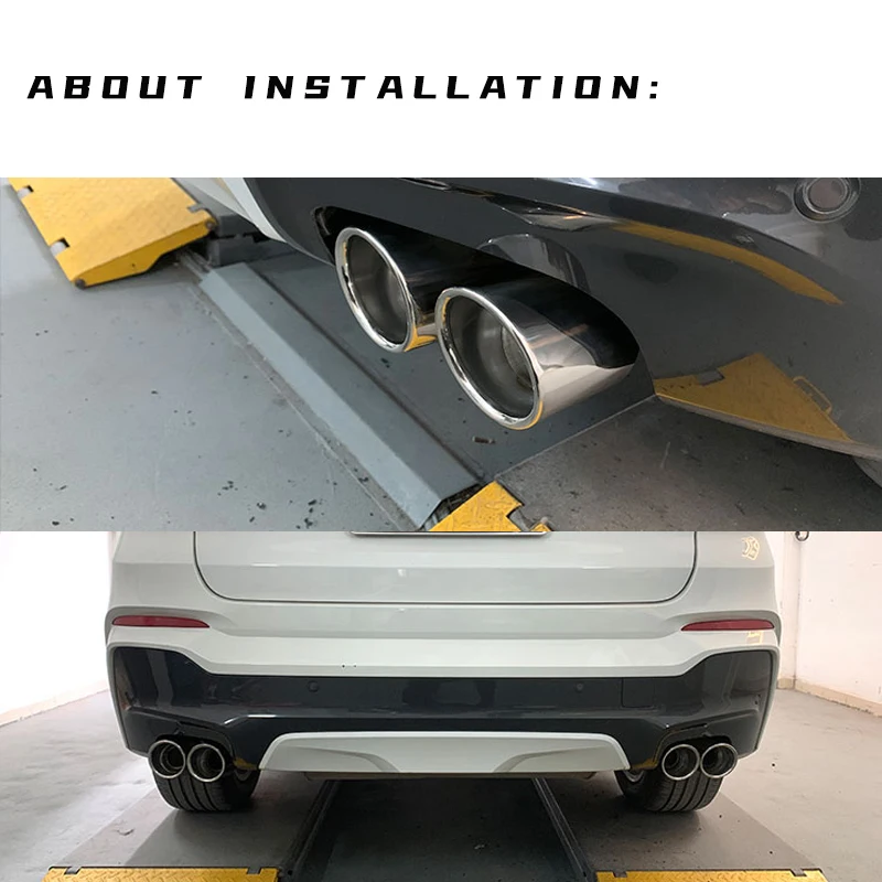 304ステンレス鋼車の排気bmw F25 X3 F26 X4 2011-2016マフラークワッド