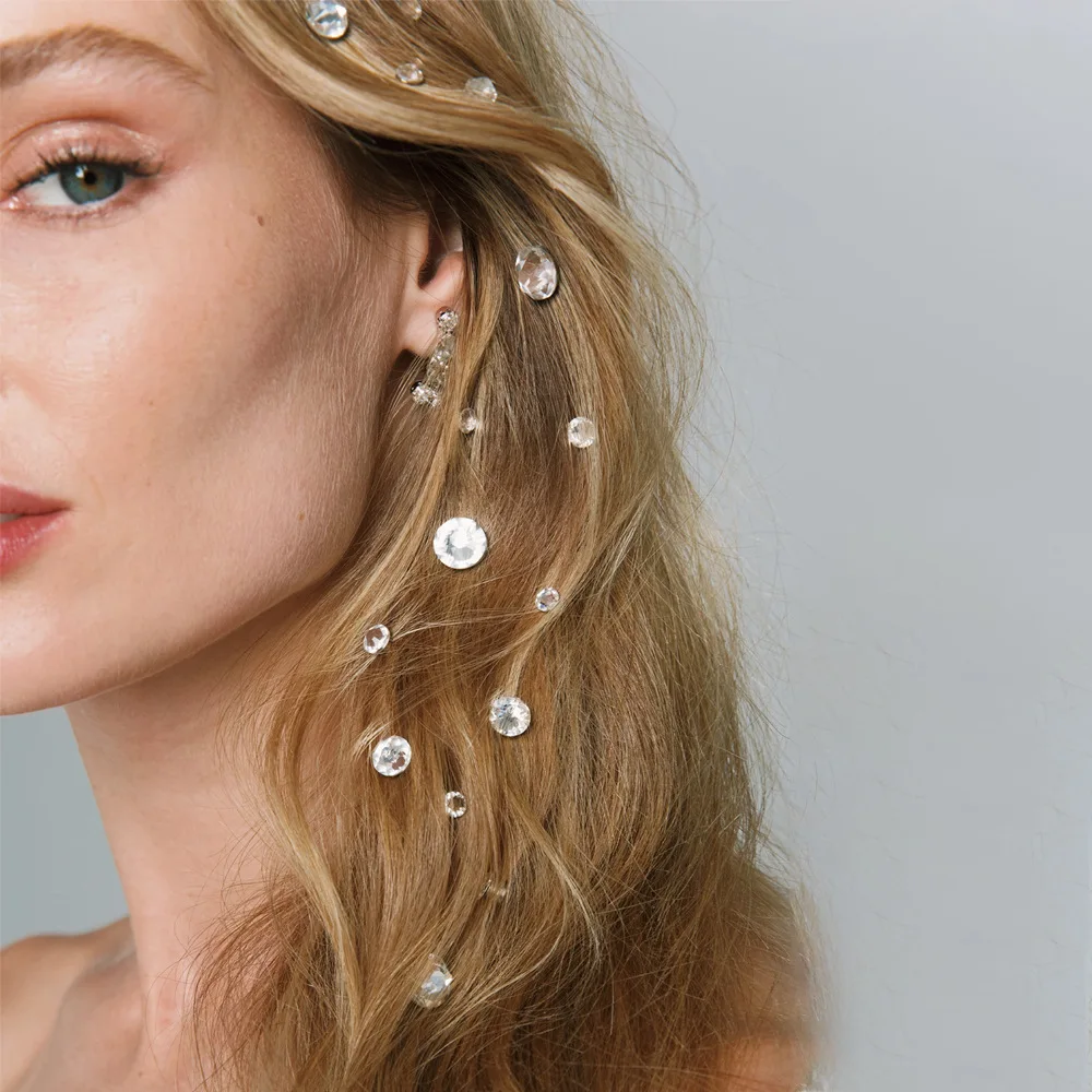 Bridal Wedding Hair Accessories Zircon U-shaped Pin Metal Barrette Clip Hairpins Headpiece Party Jewelry Hairstyle Design Tools