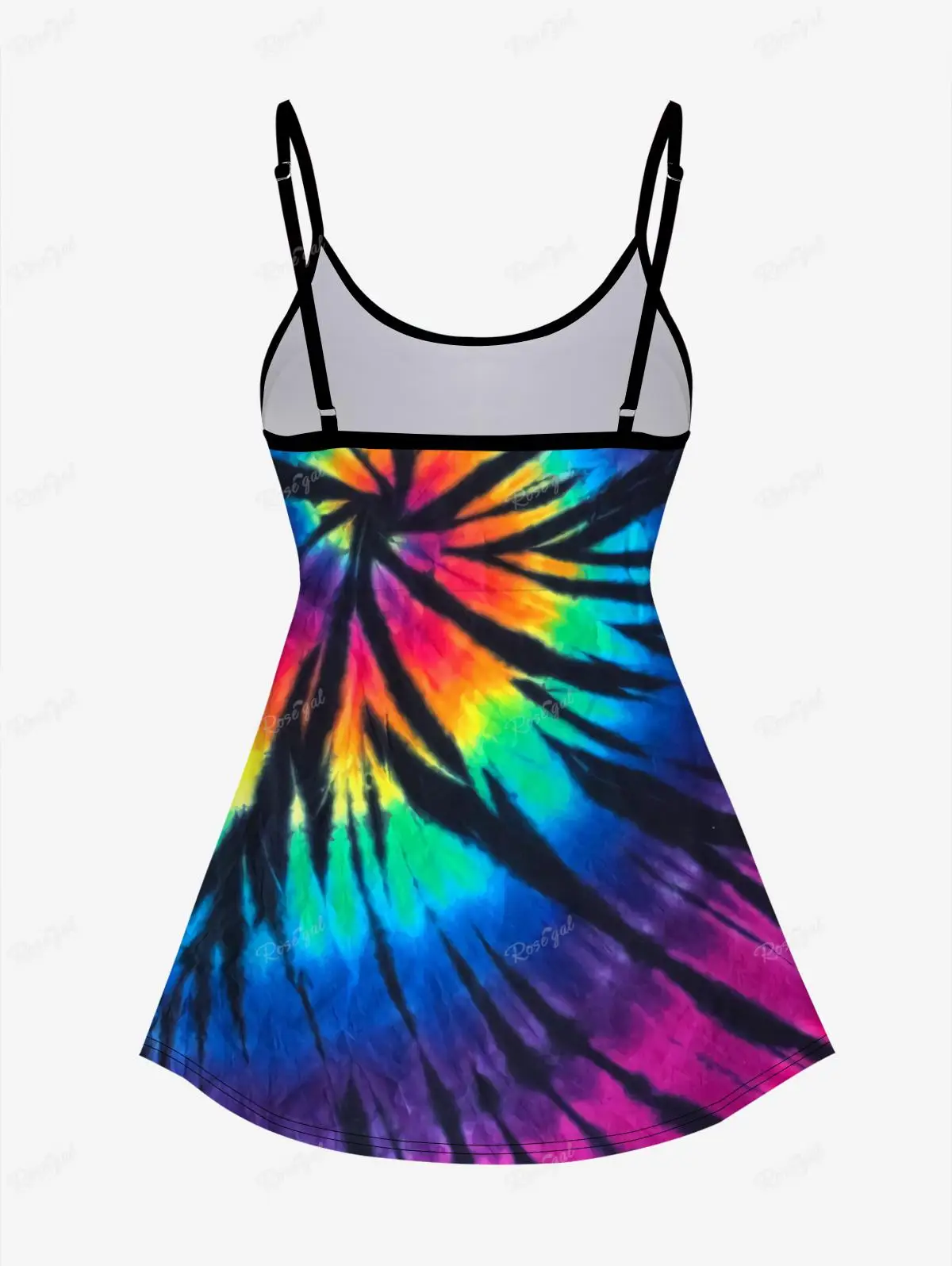 Plus Size Tie Dye Printed Padded Tankini Swimsuit For Girl Summer Colorblock Bathing Suit Push Up Adjustable Strap Bikin