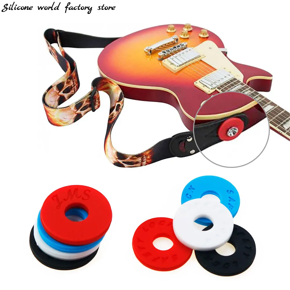 Guitar Strap Buckle 1PC Guitar Strap Buckle Non-slip Silicone Gasket Electric Guitar Bass Wooden Strap Buckle Accessories