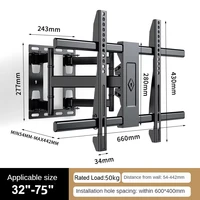32-75inches LED LCD TV Screen Wall Mount Bracket Stretch Adjustable Rotating Tilt TV Bracket Load up to 65kg VESA 600*400mm - Image 6