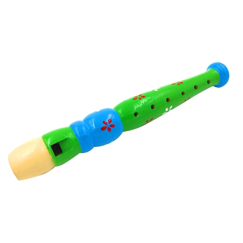 Wooden Short Flute for Kids Woodwind Musical Instrument Early Education Music Sound 6-Holes Recorder Wooden Flute