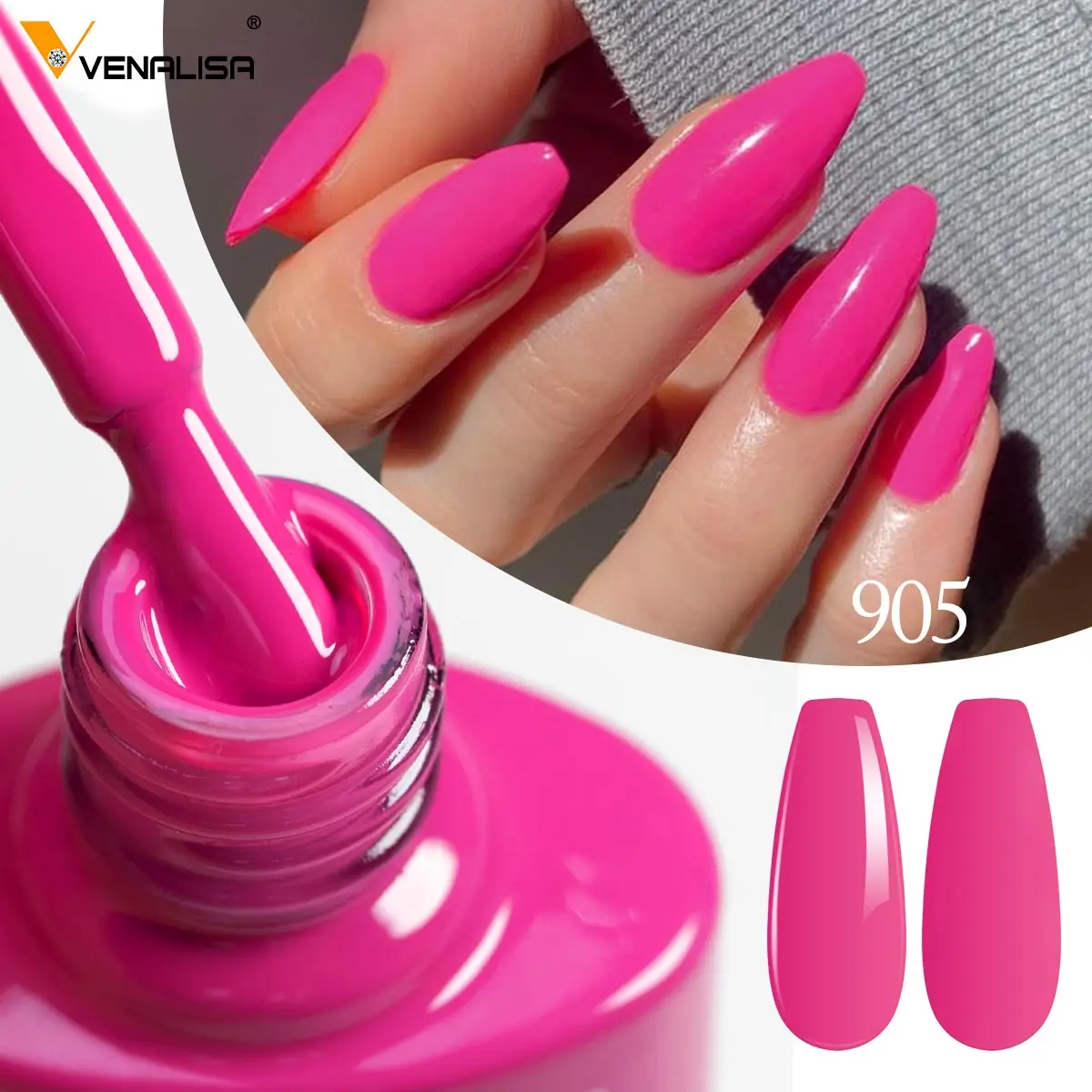 VENALISA Nail Gel Polish 7.5ml Semi Permanent Soak off Organic UV LED Super Glossy Diamond TopCoat