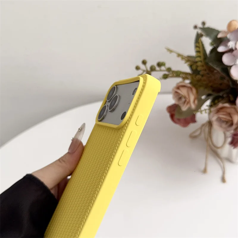 Elegant Woven Matte Shockproof Phone Case - Non-Slip Soft Protection Cover
