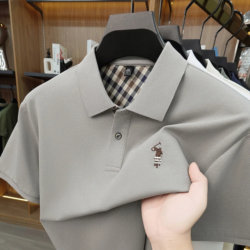 Designer marca Polo camicia a maniche corte uomo estate nuovo lusso golf pony ricamo casual moda traspirante high-end T-shirt - immagine 3