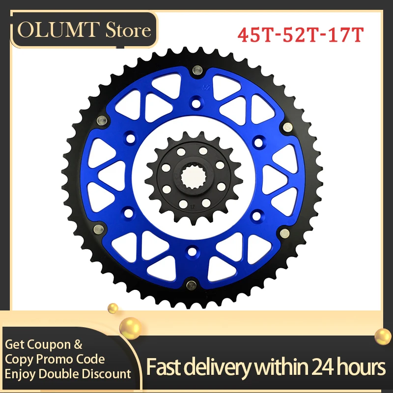 

Передняя и задняя звездочки для мотоцикла 45T-52T 17T для 690 620 640 LC4 Duke Rally SM SMC SMR 790 890 Adventure R