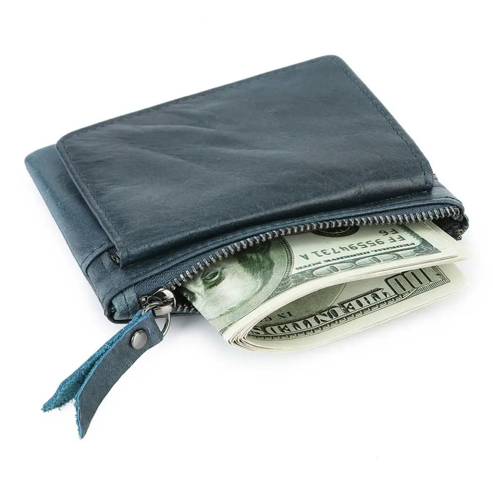 Small Men's Credit ID Card Holder Wallet Male Slim Leather Wallet with Coin Purse for Men Women