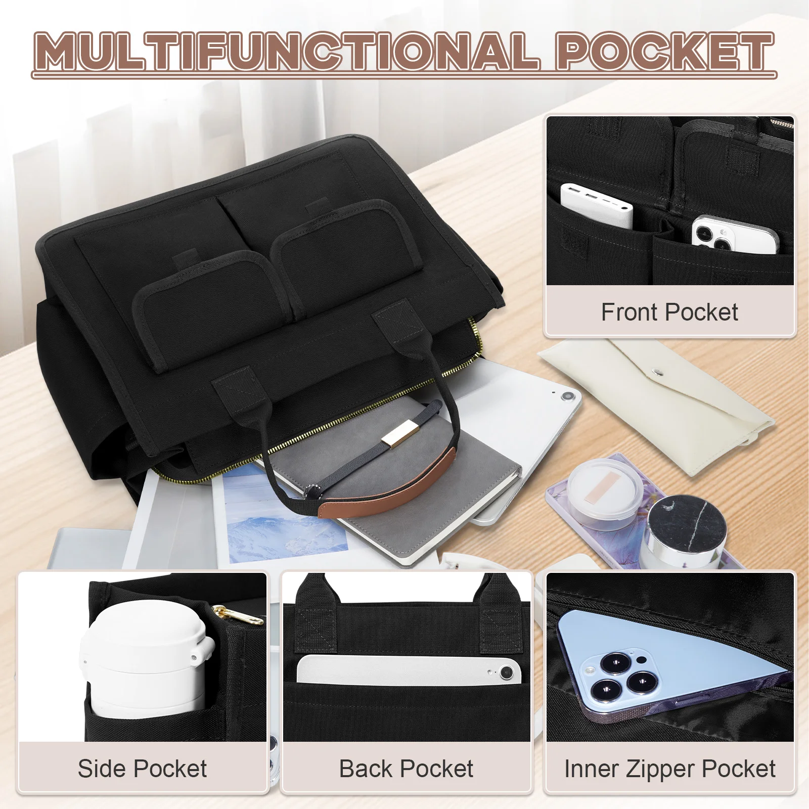 Vintage Messenger Bag Women's Fashion Single Shoulder Crossbody Bag, business commute Laptop Bag, ldeal Gift for Women Teachers