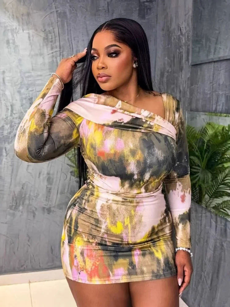 Wmstar Dress Women Wholesale A New Laid-back and Casual European American Long Sleeved Cinched Waist Sexy Fashionable 2025