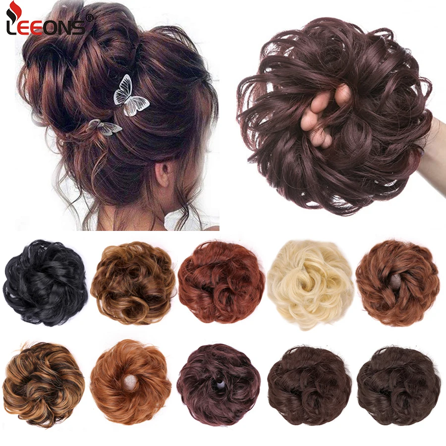 Messy Synthetic Hair Bun Scrunchy Donut Wavy Updo Elastic Scrunchie Hair Pieces Bridal Hairpiece Easy Bun Updos For Women Kids easy steps to chinese for kids workbook 2a