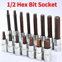 1PCS S2 Hex Bit Socket: 1/2" Drive with Allen Key Adapter for Torque Spanner Ratchet H4/H5/H6/H7/H8/H10/H12/H14/H17 60MM 100MM 1