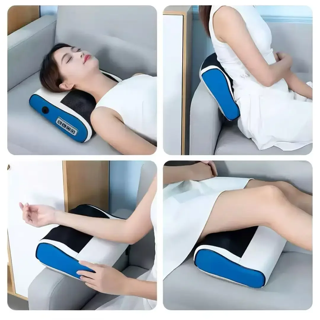 Deep Tissue Neck Massage Pillow 4D Kneading Heating Cervical Massager For Pain Relief Neck Shoulder Back Waist Body Home Office_voghion.com