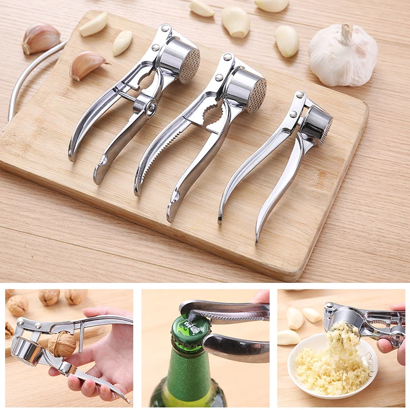 3pcs/set, Garlic Press, Stainless Steel Garlic Press, Metal Garlic