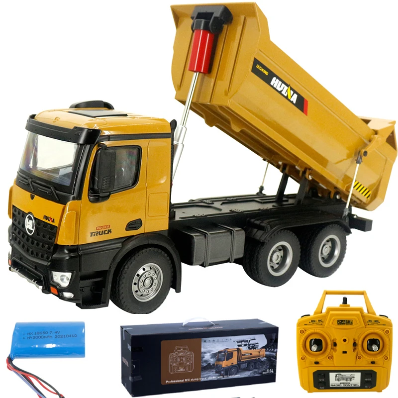 Simulazione Di Huina 2.4G Lega Telecomando Dumper Caricatore Multifunzionale Dumper Ingegneria Modello Di Veicolo Giocattoli Per Bambini