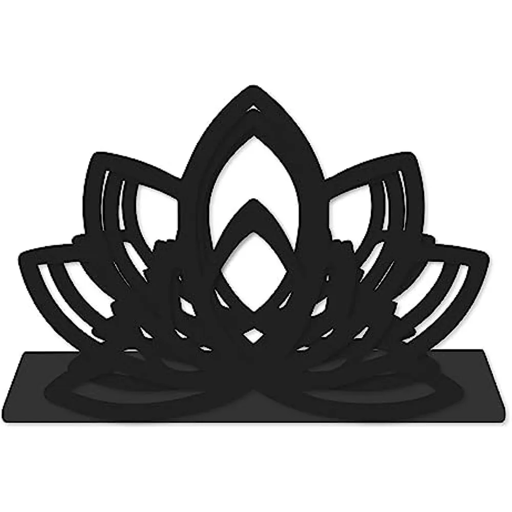 

Flower Letter Holder 2 Slots Mail Organizer for Table Metal File Sorter Organizer with White Box Desktop Decoration Black