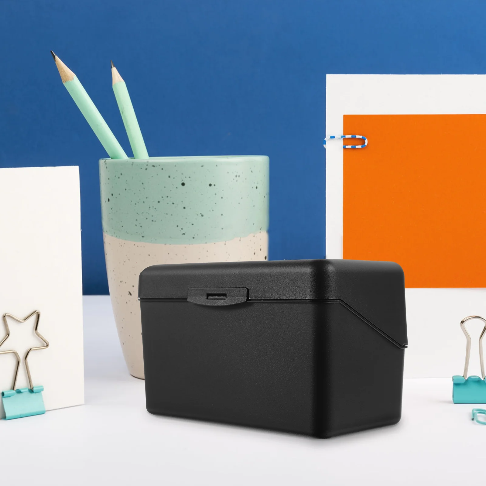 

Business Cards Holder Desktop Cards Organizer Cards Plastic Holder Simple Cards Box
