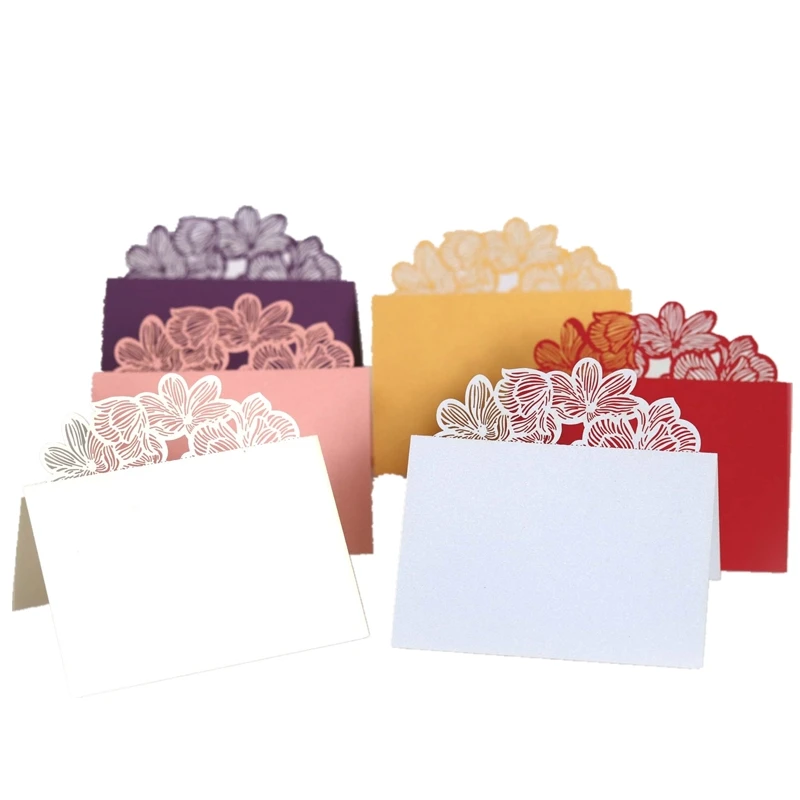 50pcs Lotus Leaf Wedding Place Cards Meeting Seat Card Reception Table Sign Banquet Business Celebration Greeting Card