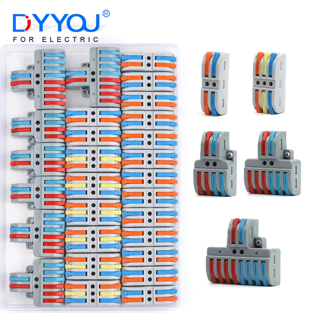 ขั้วต่อสายไฟขนาดเล็กอเนกประสงค์ขนาดกะทัดรัดขั้วต่อแบบกดเชื่อมต่อแบบกดจำนวน1ช่องต่อออกหลายช่อง 1