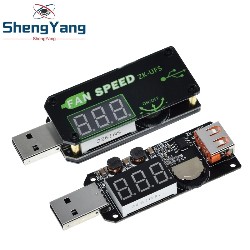 TZT 5V 5W USB-Lüfterregler, Timer, LED-Dimmmodul, Spannung, einstellbare Geschwindigkeitsregelung, für Büro, Auto, Studentenwohnheim