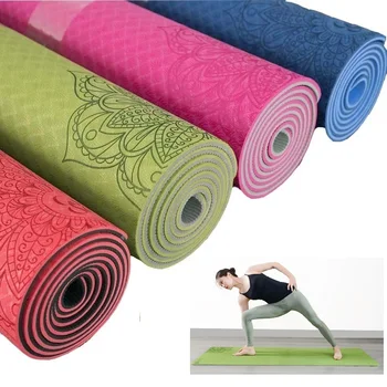 Dature TPE Yoga Mat 6mm Fitness Mat Fitness Yoga Sport Mat Gymnastics Mats With Yoga Bag Balance Pad Yogamat 183*61cm*6mm