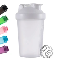Protein Shaker Bottle w/Stainless Whisk Ball-Perfect for Protein Shakes and Pre Workout-BPA Free - Dishwasher Safe - 12oz(400ml)