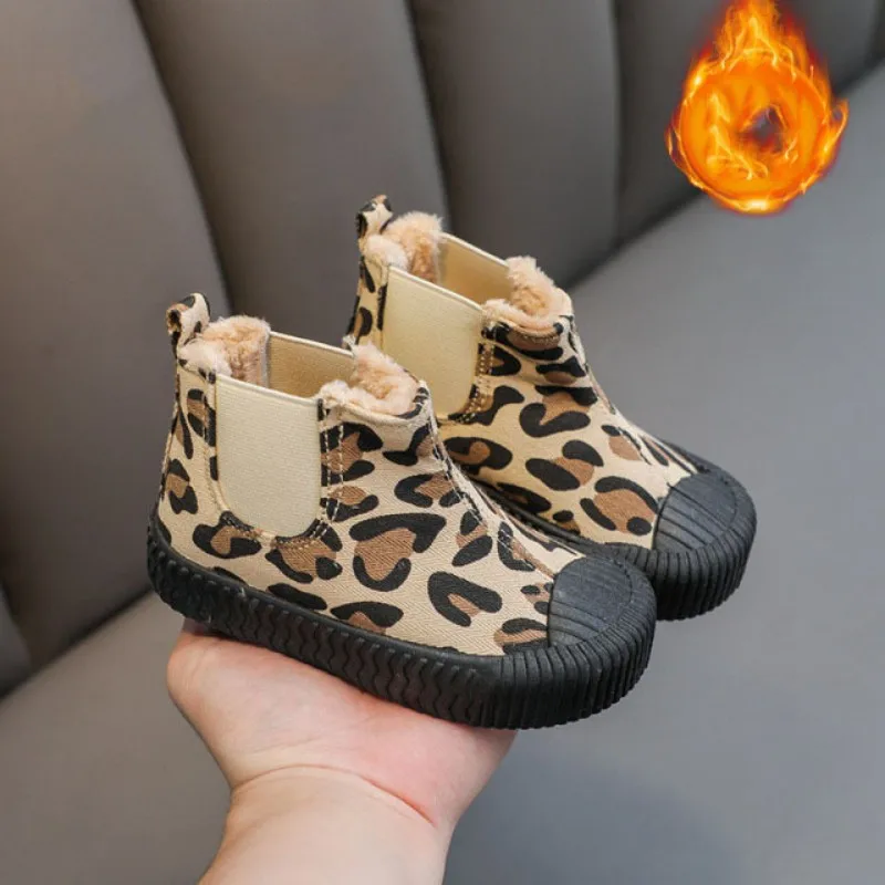 Zapatillas Fashion Casual Shoe Spring Winter New Girl Boot Soft Sole Warm Kids Shoe High Top Boy Cloth Shoe Brand Ankle Boot운동화 4