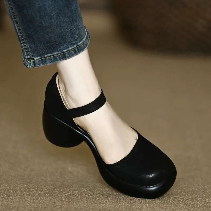 Sandały damskie na platformie z odkrytymi palcami, na słupku, nowość na lato 2025, wygodne i uniwersalne, na platformie, z jedną klamrą, na wysokim obcasie.