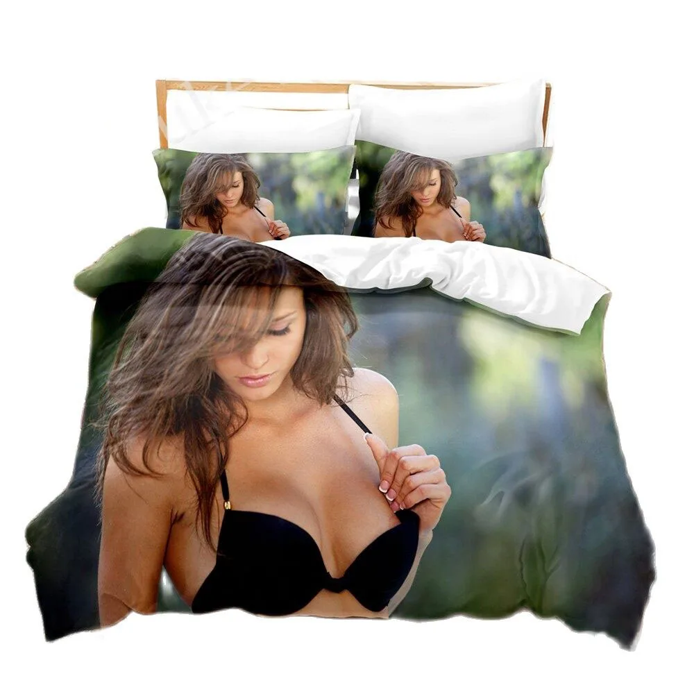 

Sexy Beach Bikini Women Bedding Set Duvet Cover with Pillowcases Locomotive Comforter Cover Bedding Sets Bed Linens Bedclothes