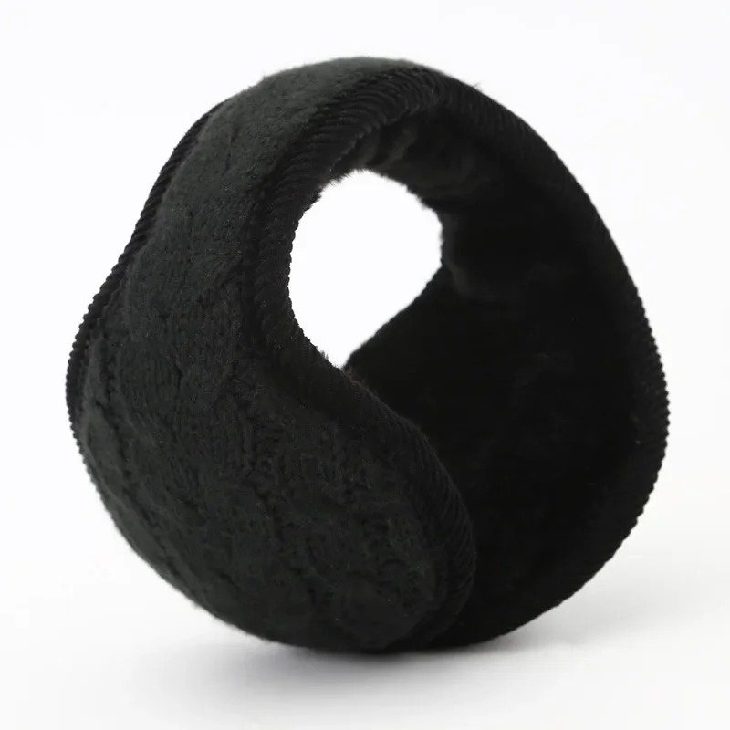 Unisex Warm Knit Earmuffs Ladies Winter Pure Color Outdoor Ski Snow Cycling Foldable Earwarmer