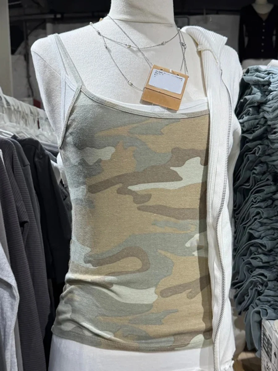 ตัวเลือกสินค้า เสื้อผ้าฝ้ายลายพราง วินเทจ Y2K เข้ารูป