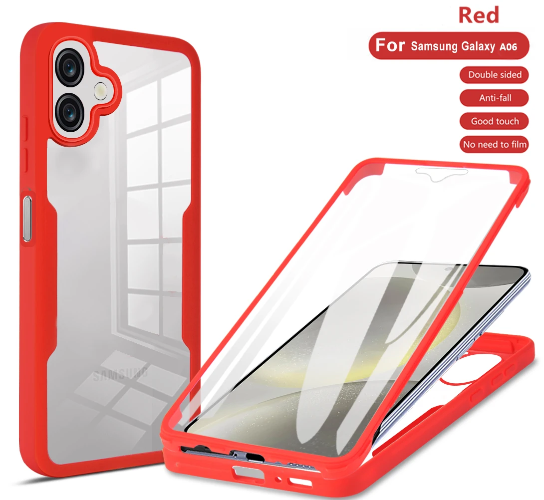 Shockproof Clear Case with 360° Camera Lens and Screen Protection