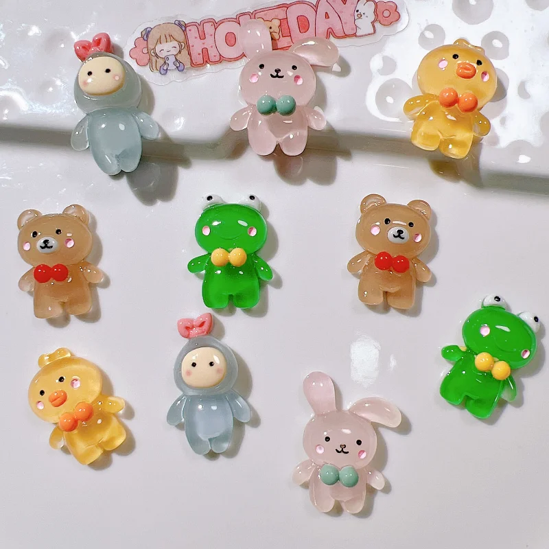Refrigerator Decorative Stickers Interior Decorative Supplies Resin Mug Stickers Glow-in-the-dark Bear/Duck/Rabbit/Frog