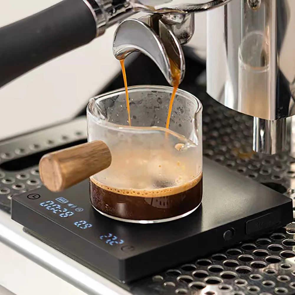 1pc New Timemore mini black mirror Italian coffee electronic scale touchable scale electric drip coffee pot