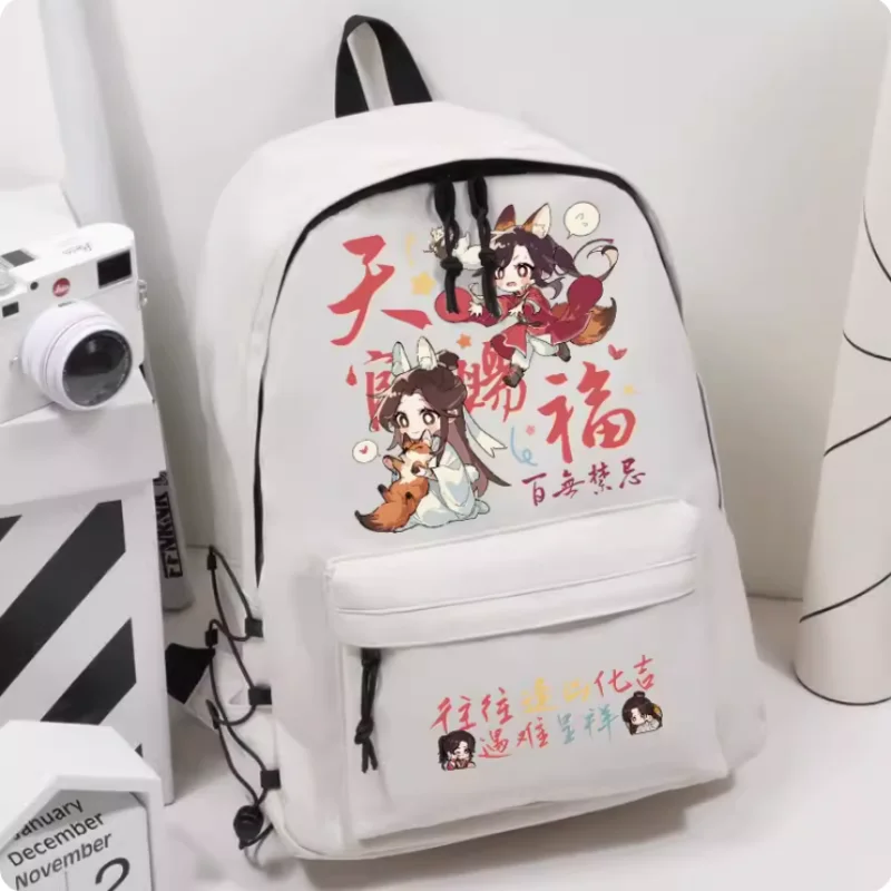 Anime Tian Guan Ci Fu Huacheng Xielian Elastic Band Decoration Girls Bagpack Backpack Travel Bag Boy Teenager Schoolbag