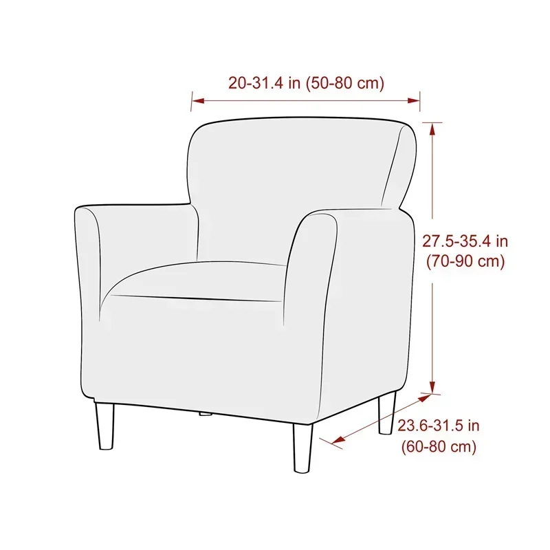 Polar Fleece Tub Chair Cover Stretch Spandex Club Sofa Armchair Slipcovers Elastic Single Couch Covers for Study Bar Counter 2