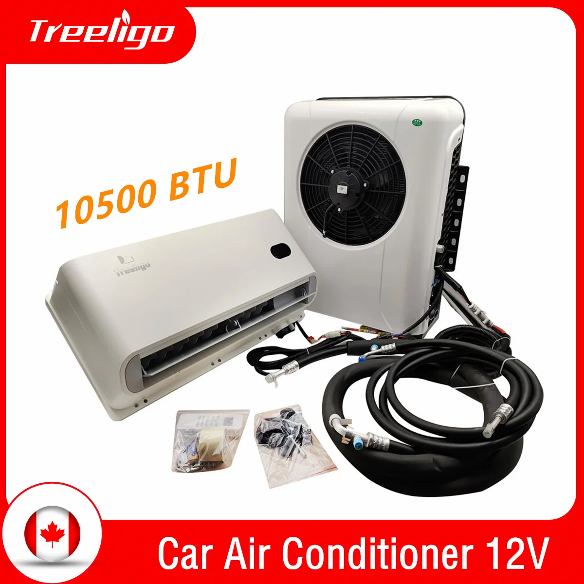 Treeligo 10500btu Motorhome Split Air Conditioning 12V Truck Electric Parking Air Conditioner