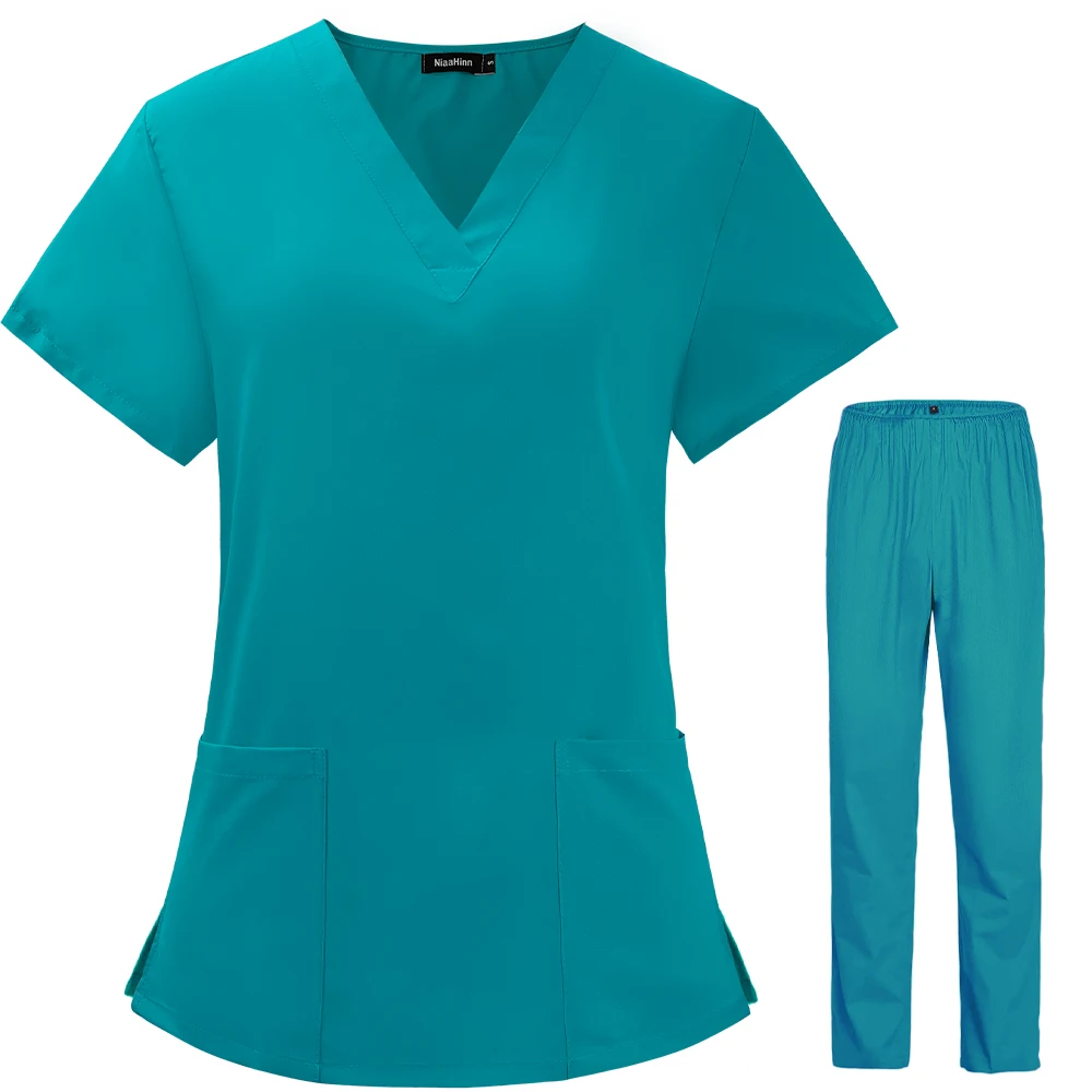 Beauty Salon Clothes Scrubs Tops Pants Spa Uniforms Unisex V-Neck Work Clothes Pet Grooming Institutions