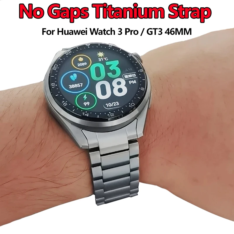 No Gaps Titanium Strap For Huawei Watch 3 Pro / Watch 3Pro  